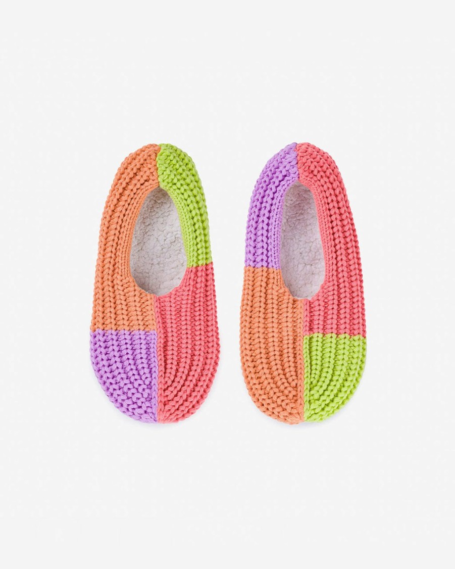 Accessories Verloop | Quattro Rib Slippers - Peach Lime