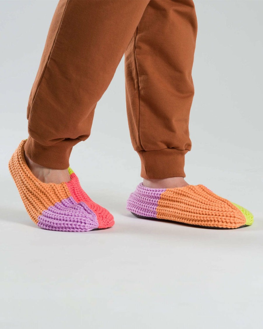 Accessories Verloop | Quattro Rib Slippers - Peach Lime