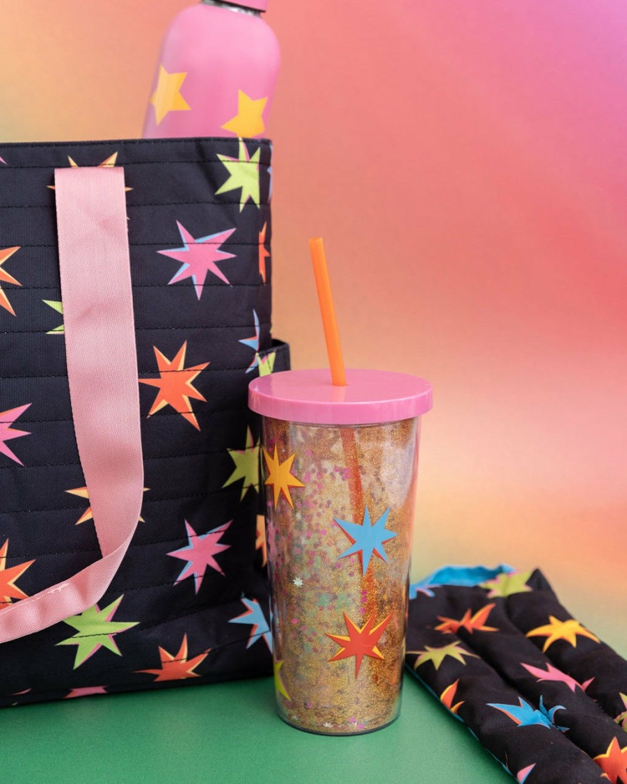 Living ban.do | Glitter Bomb Sip Sip Tumbler With Straw - Starburst