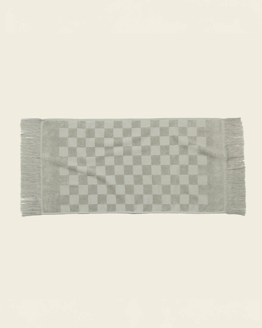 Living Happy Place | Plush Checkered Hand Towel - Sage