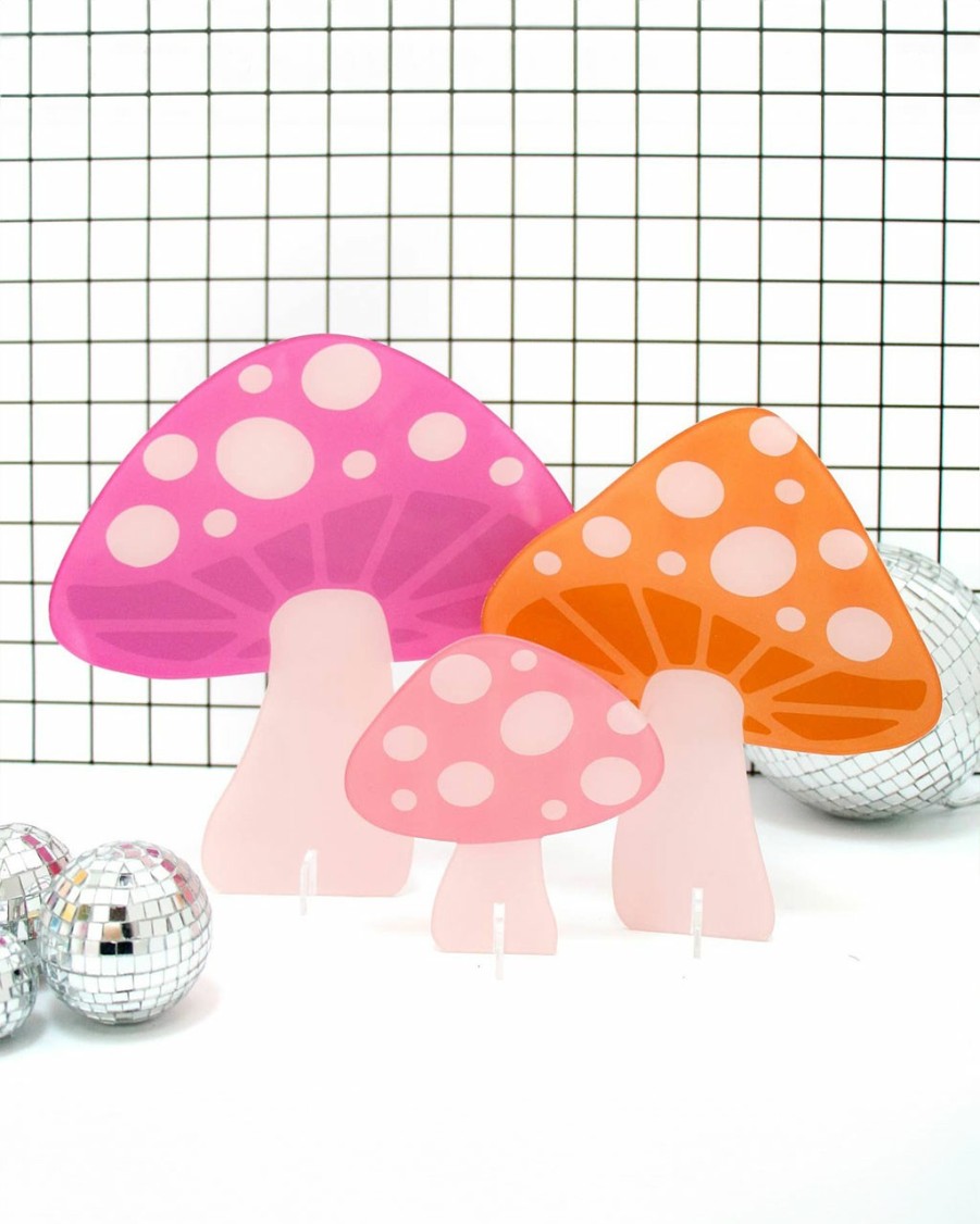 Living Kailo Chic | Pink Acrylic Mushrooms - Set Of 3