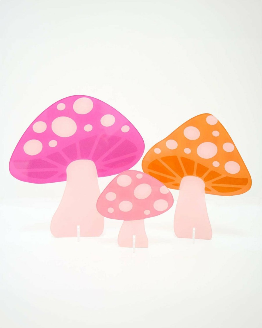 Living Kailo Chic | Pink Acrylic Mushrooms - Set Of 3