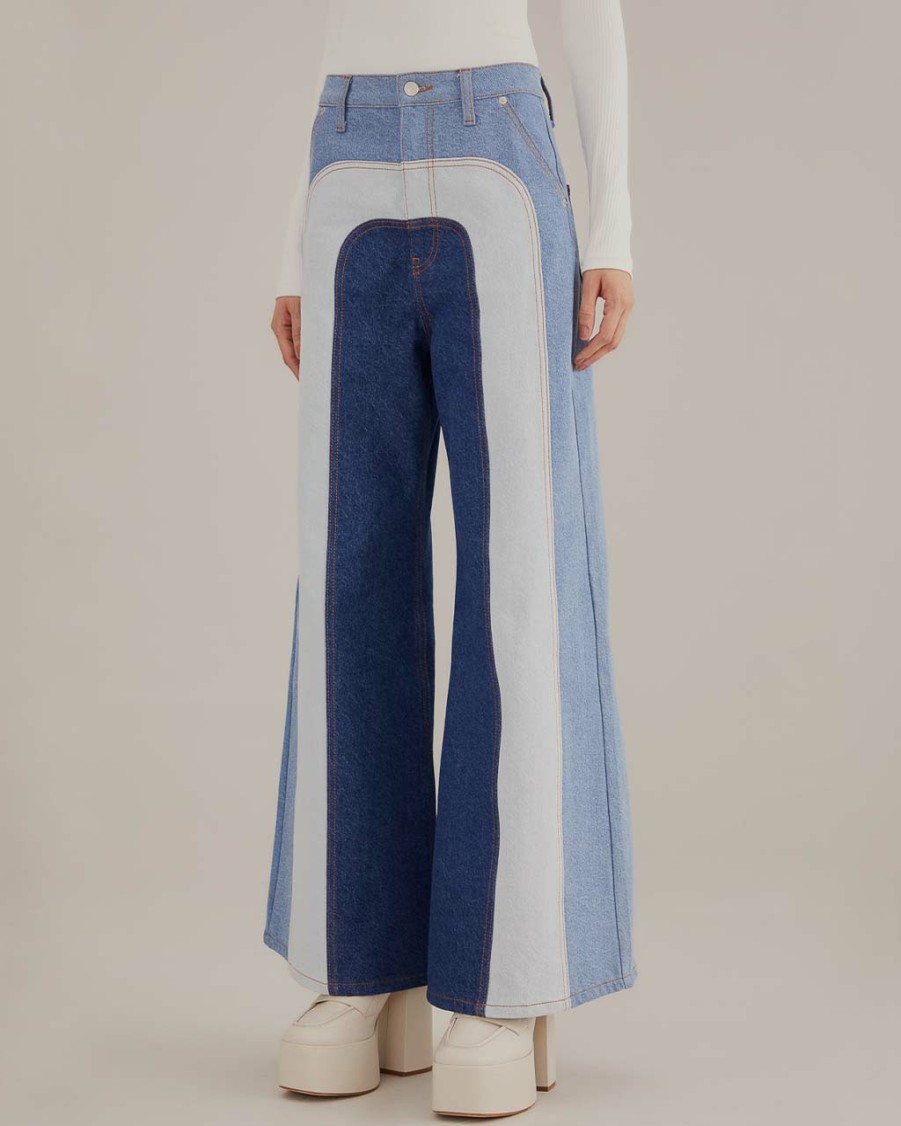 Clothing Farm Rio | Patchwork Denim Wide Pants