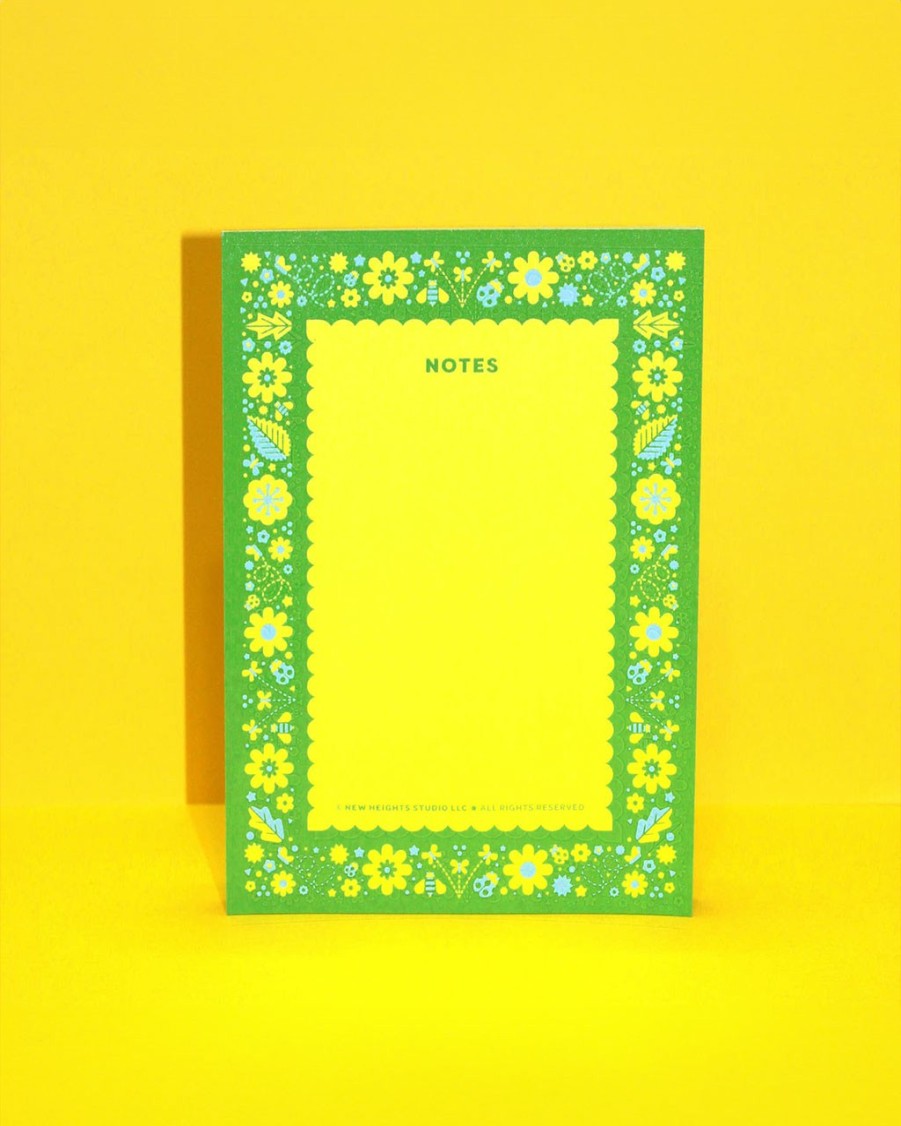 Desk New Heights Studio | Green Flower Garden Notepad