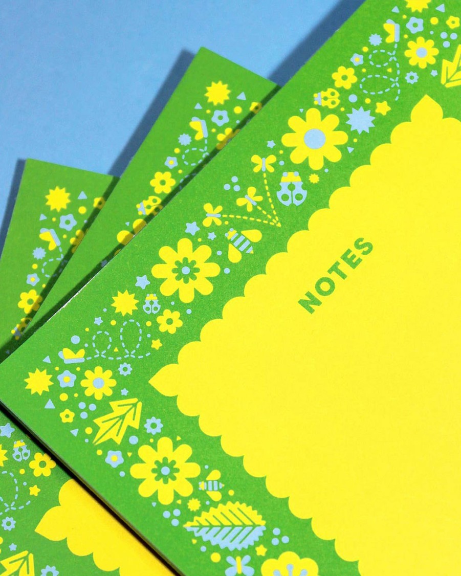 Desk New Heights Studio | Green Flower Garden Notepad