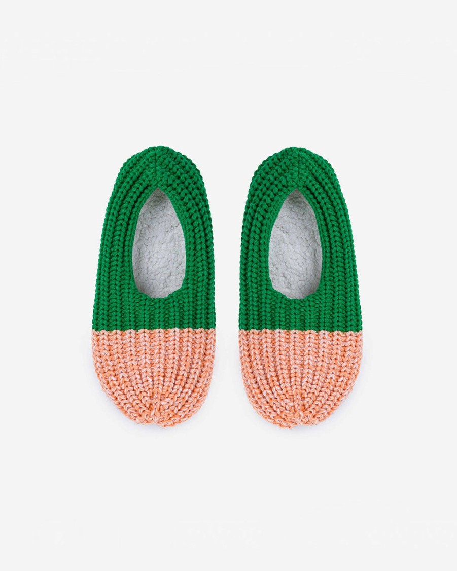 Accessories Verloop | Colorblock Rib Slippers - Kelly Peach