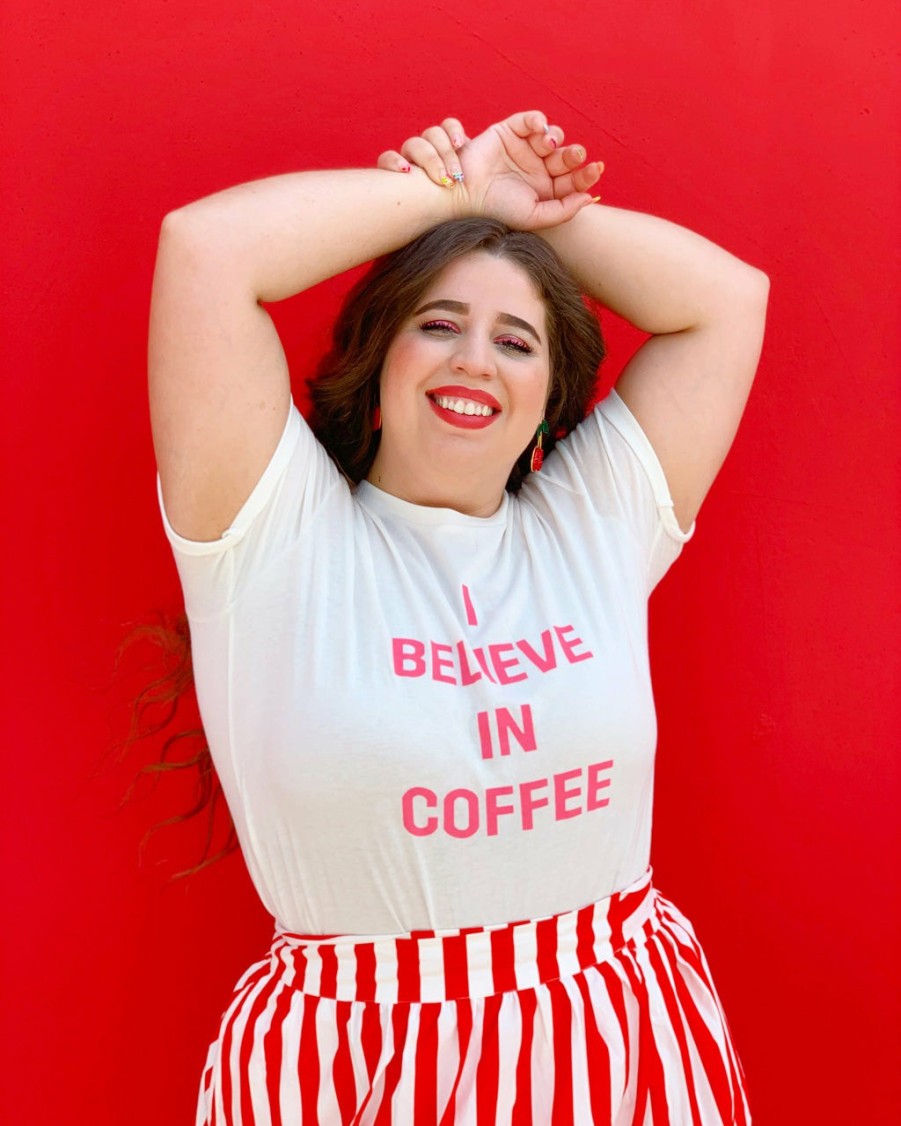 Clothing ban.do | I Believe In Coffee Tee - Pink