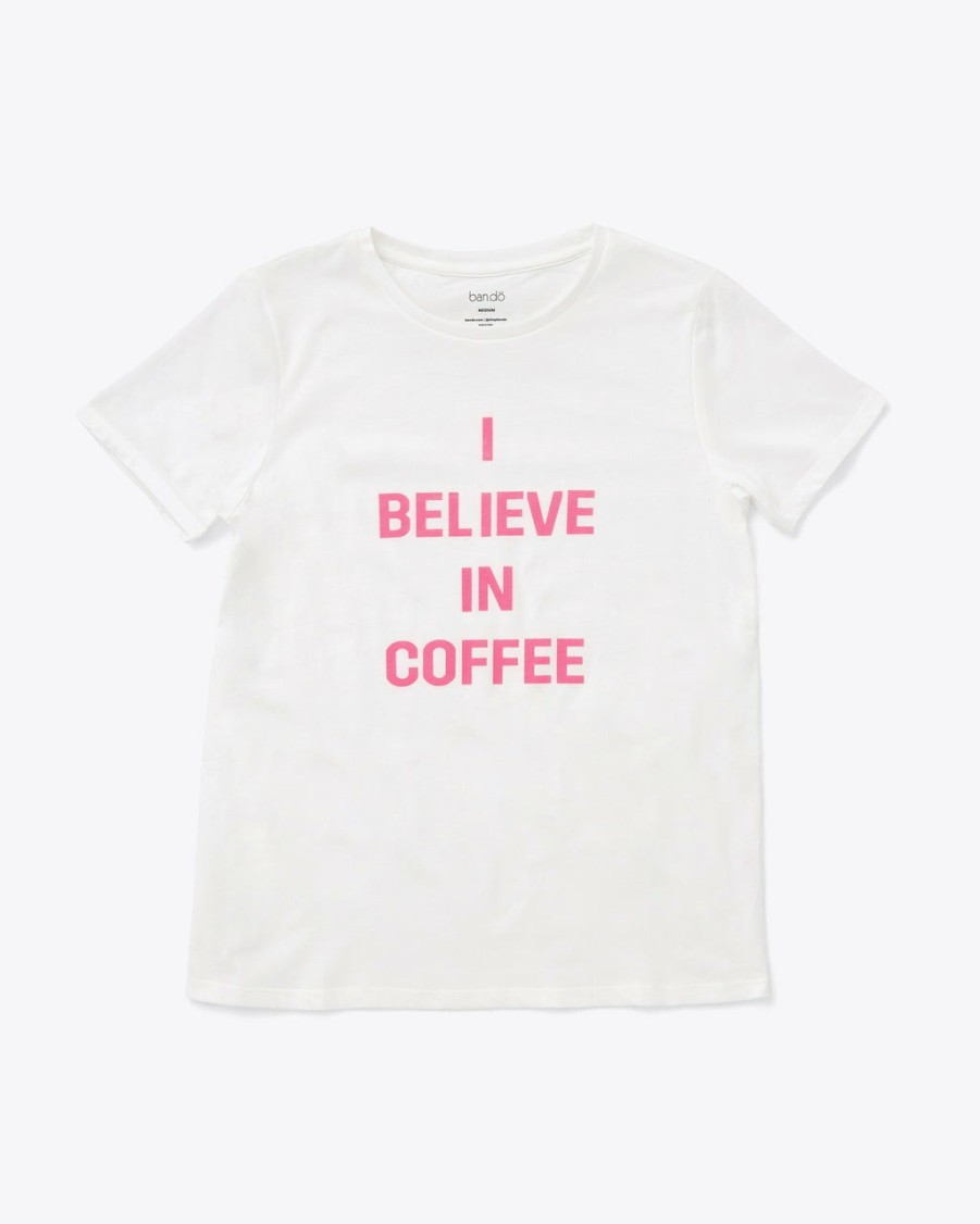 Clothing ban.do | I Believe In Coffee Tee - Pink