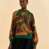 Clothing Farm Rio | Green Croco Knit Sweater