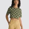 Clothing Vans | Checker Crew Crop T-Shirt - Olivine