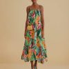 Clothing Farm Rio | Multicolor Banana Foliage Sleeveless Midi Dress