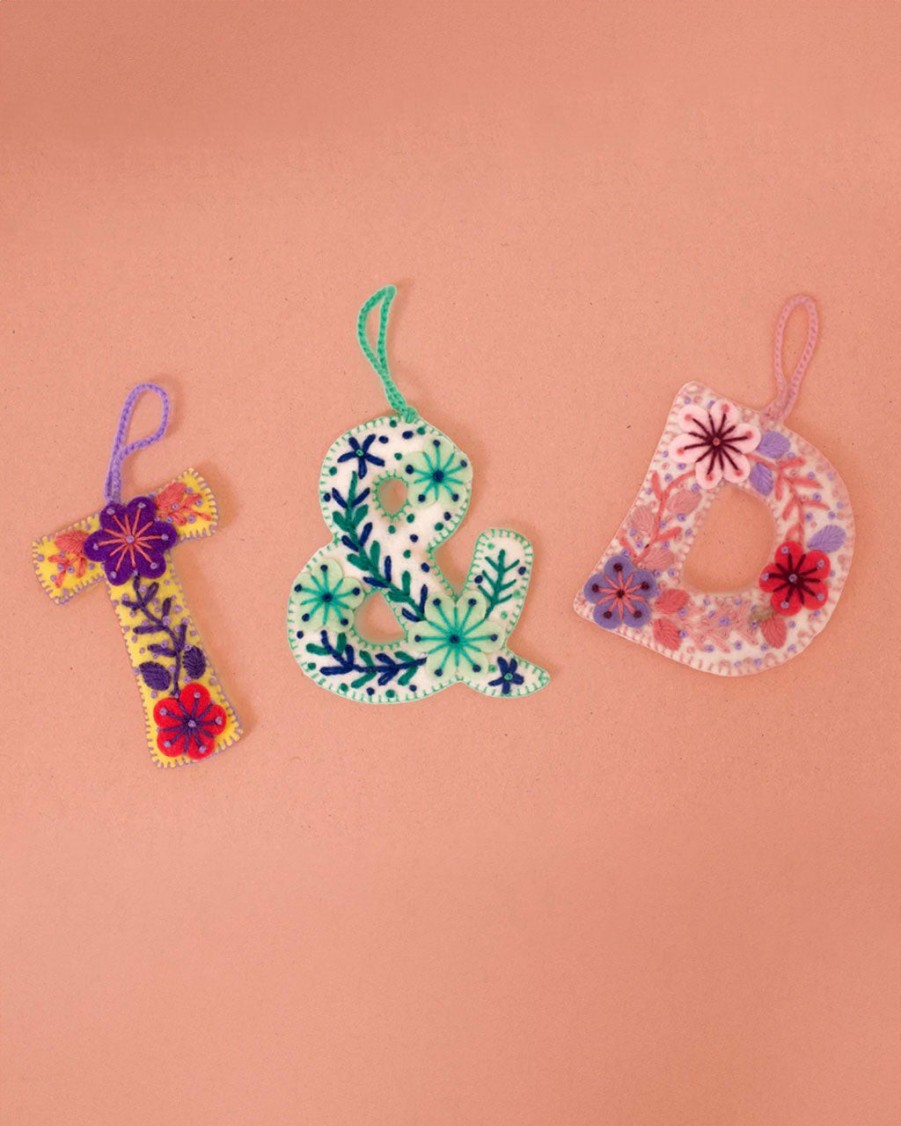 Living Global Goods Partners | Embroidered Alphabet Ornament