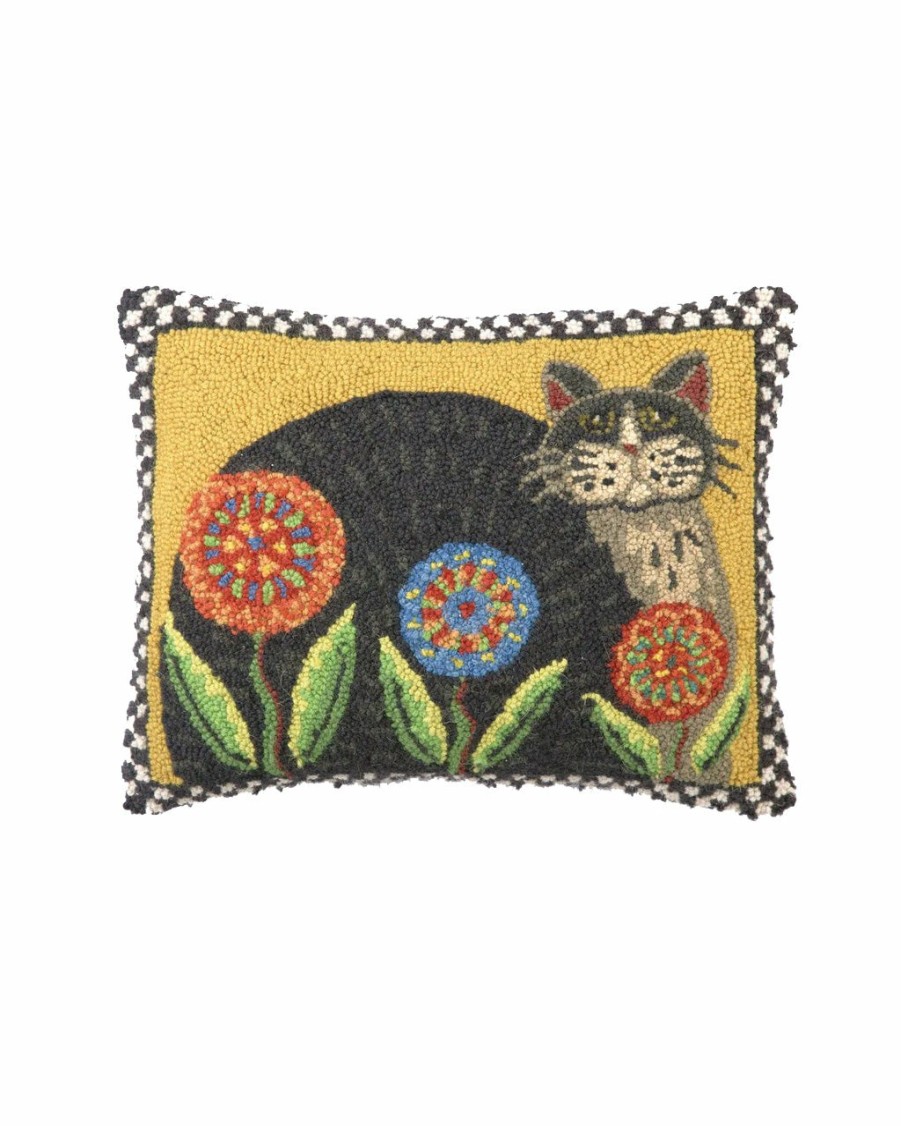 Living Peking Handicraft | Penny Flower Cat Hook Pillow