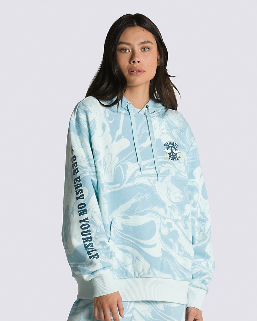 Clothing Vans | Marble Print Hoodie - Blue Glow