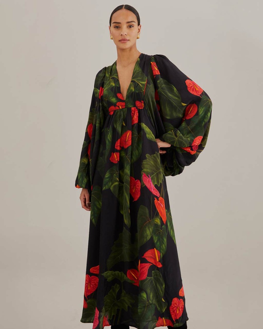 Clothing Farm Rio | Black Anthurium Maxi Dress