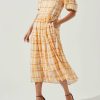 Clothing ASTR | Ilana Dress - Orange/Yellow Plaid