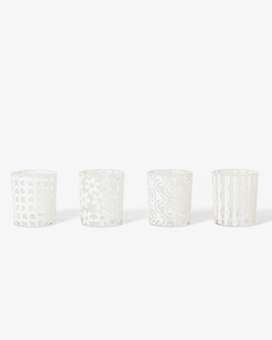 Living Areaware | Dusen Dusen Pattern Glasses - White