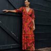 Clothing Farm Rio | Pink Croco Short Sleeve Maxi Dress