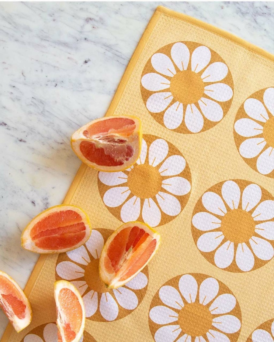 Living Sunshine Studios | Kitchen Tea Towel - Retro Flower