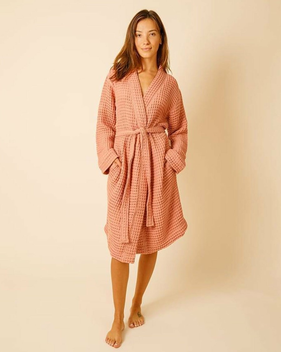 Clothing Happy Place | Weightless Waffle Robe - Terra Cotta