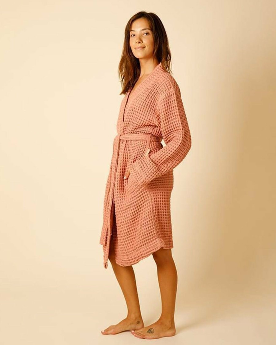 Clothing Happy Place | Weightless Waffle Robe - Terra Cotta