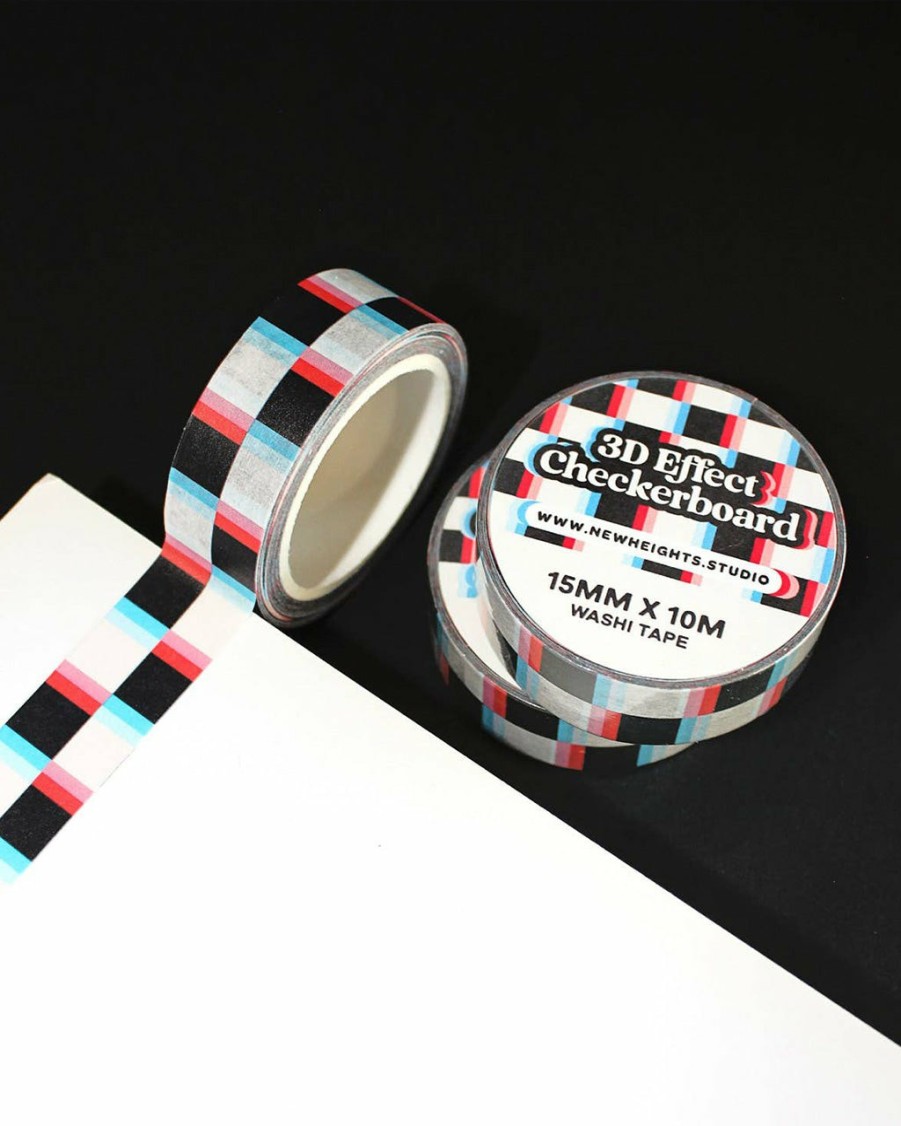 Desk New Heights Studio | 3D Effect Checkerboard Washi Tape