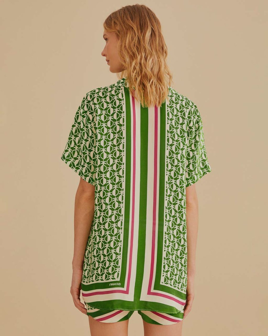 Clothing Farm Rio | Green Pineapple Scarf Shirt