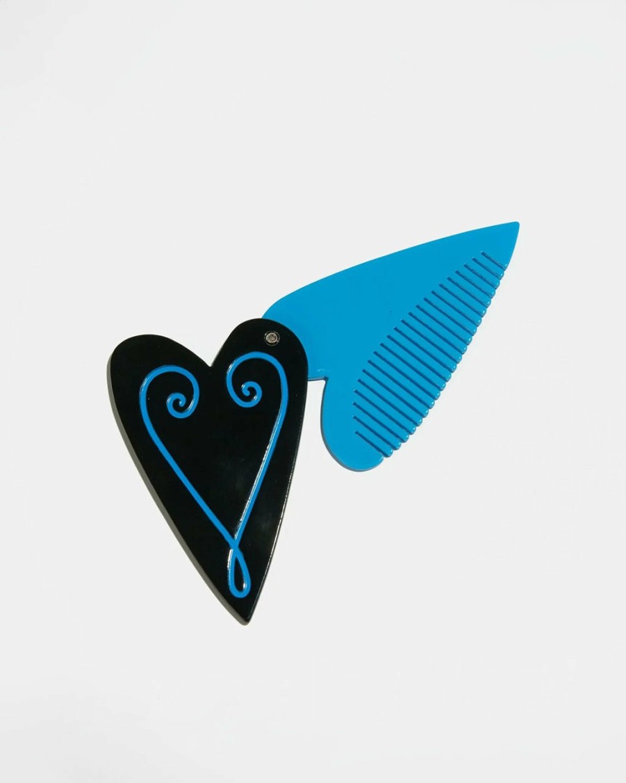 Accessories Chunks | Heart Compact And Comb - Black + Blue