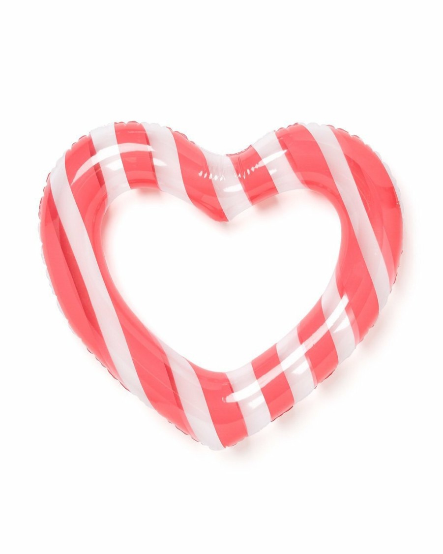 Living ban.do | Float On! Heart Inner Tube - Swim Club Stripe