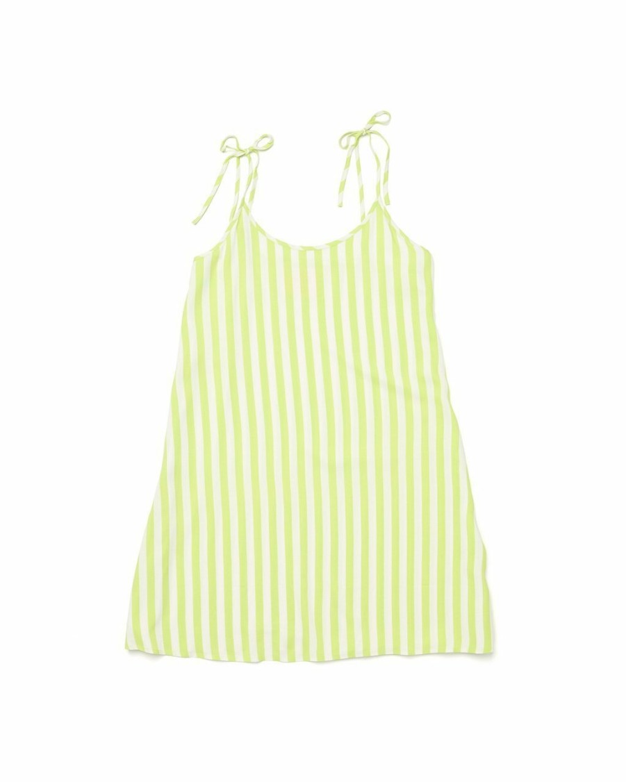 Clothing ban.do | Breezy Dress - Lime Green Stripes