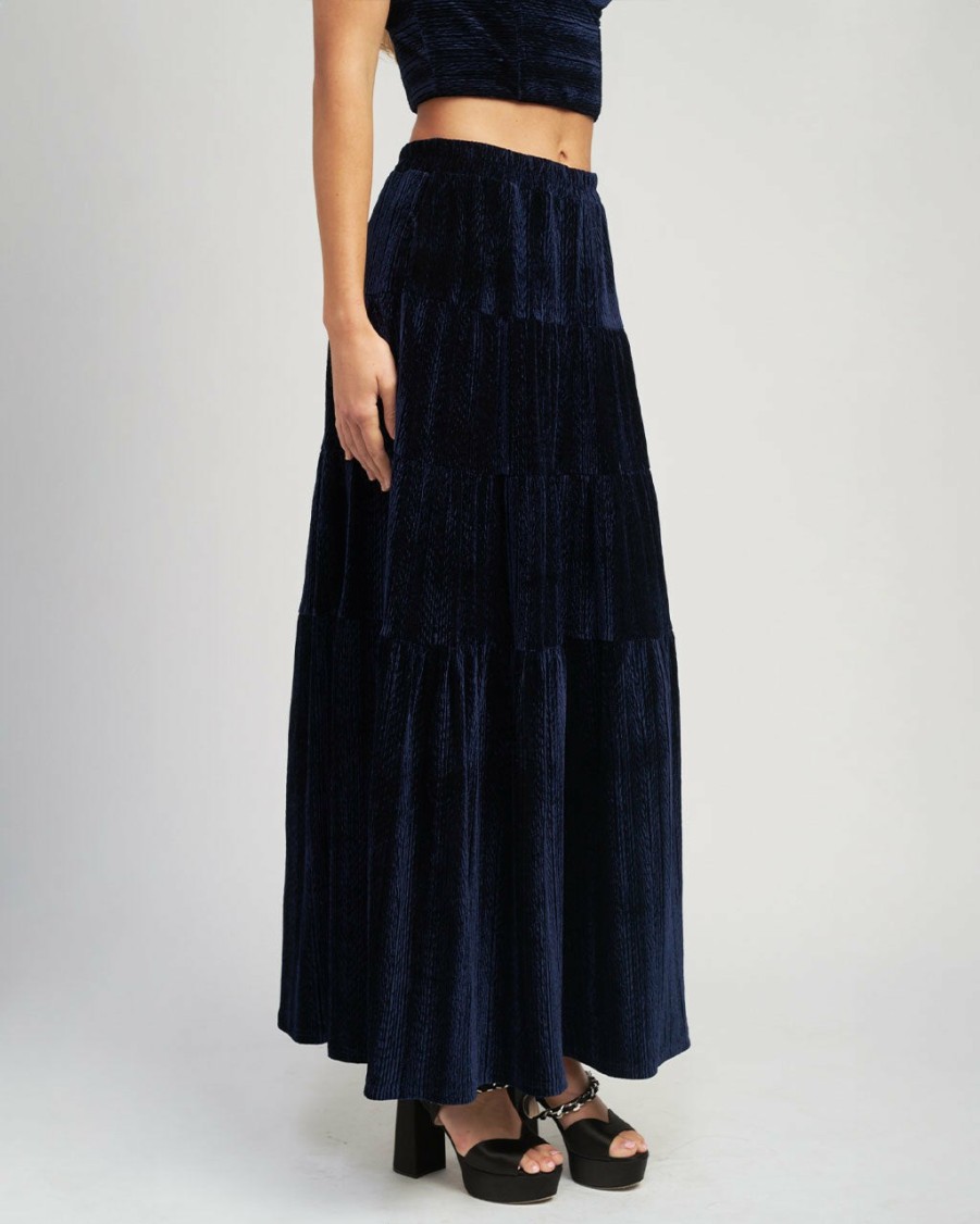 Clothing En Saison | Micah Midi Skirt - Navy