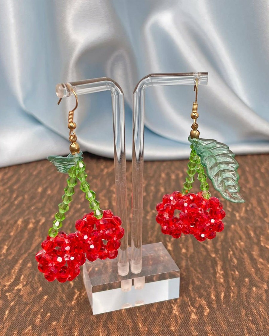 Accessories A Shop of Things | Beaded Cherry Earrings