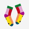 Accessories Verloop | Kaleidoscope House Socks - Peach Red