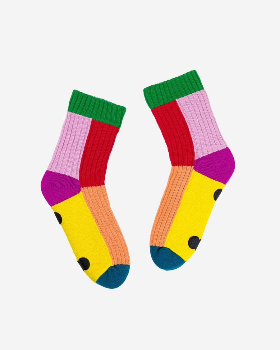 Accessories Verloop | Kaleidoscope House Socks - Peach Red