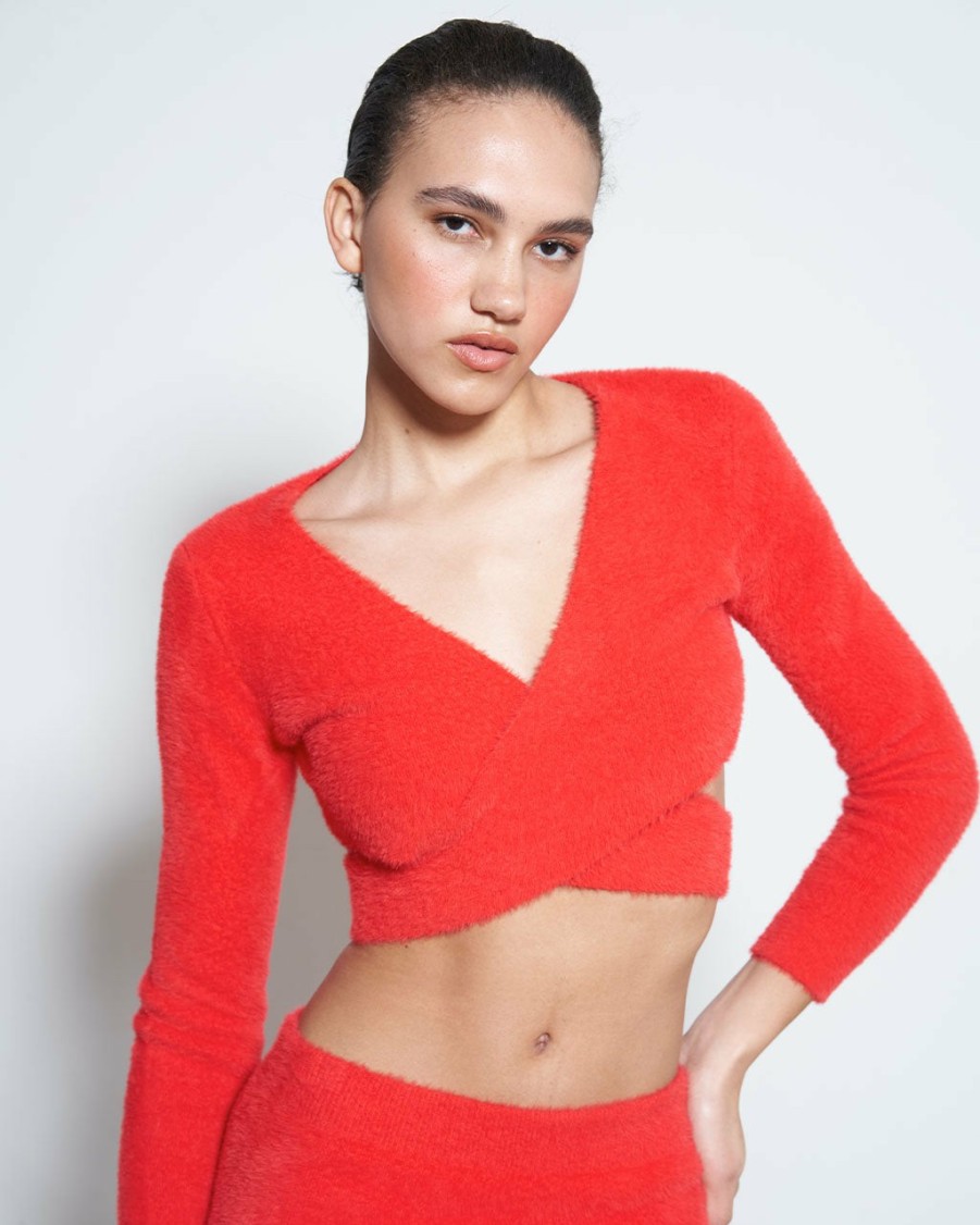 Clothing Rationalle | Solanas Top - Red Furry Knit