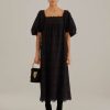 Clothing Farm Rio | Black Pineapple Cotton Eyelet Maxi Dress