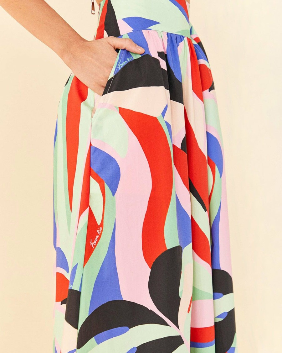 Clothing Farm Rio | Colorful Monstera Midi Skirt