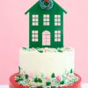 Living Kailo Chic | Dark Green Holiday House Cake Topper