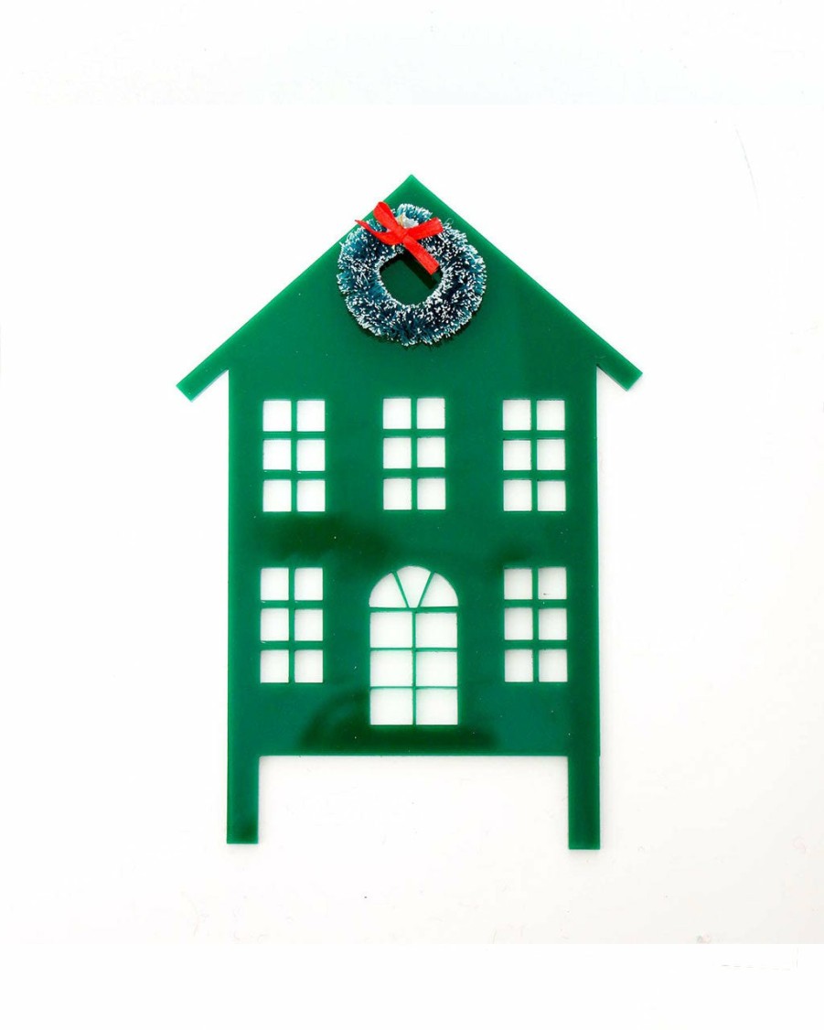 Living Kailo Chic | Dark Green Holiday House Cake Topper