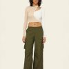 Clothing Find Me Now | Theo Wide Leg Cargo Pant - Olive