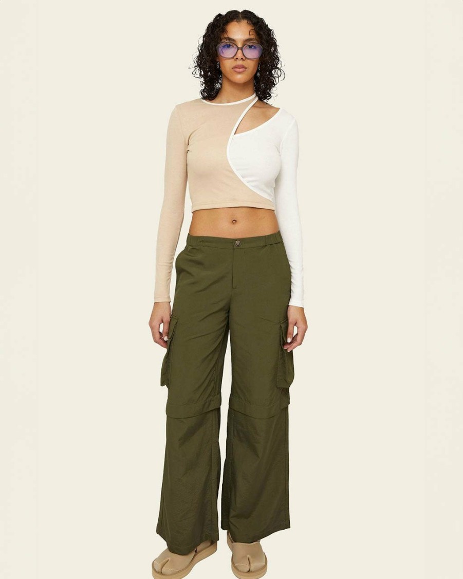 Clothing Find Me Now | Theo Wide Leg Cargo Pant - Olive