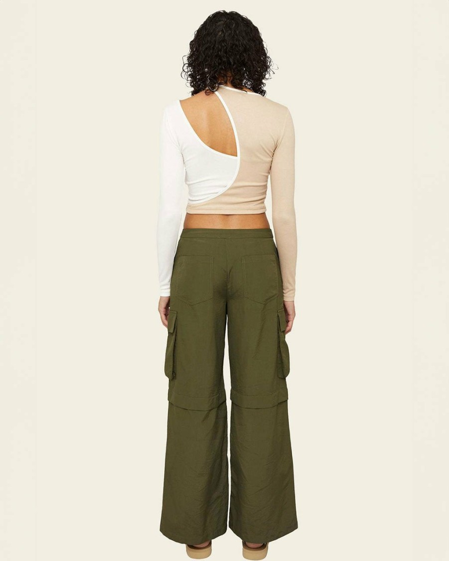 Clothing Find Me Now | Theo Wide Leg Cargo Pant - Olive