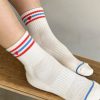 Accessories Le Bon Shoppe | Embroidered Girlfriend Socks - Leche + Heart