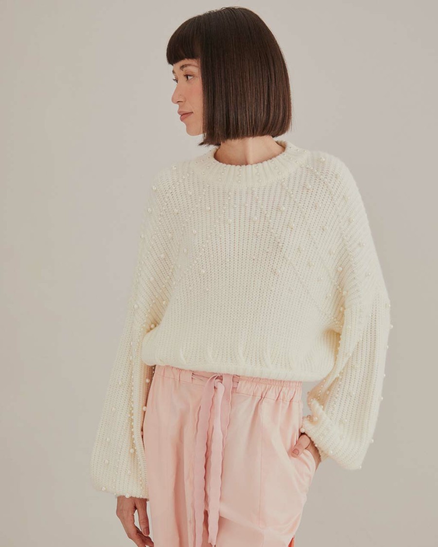 Clothing Farm Rio | Pearl Embroidered Bubble Sweater