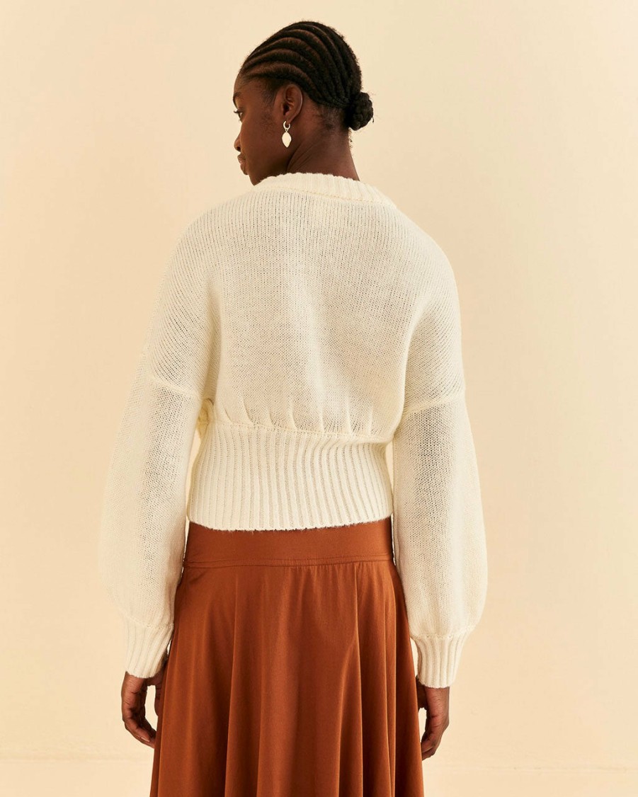 Clothing Farm Rio | Off-White Bubble Knit Cardigan