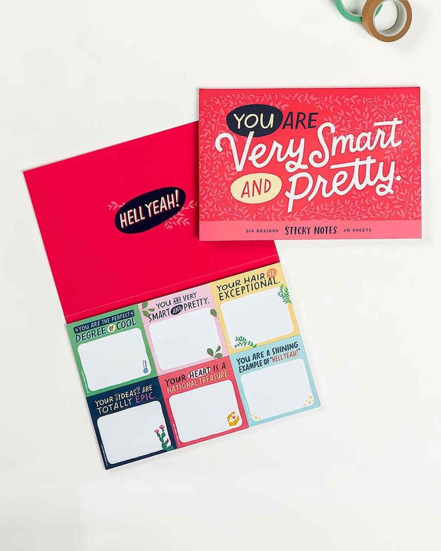 Desk Em u0026 Friends | You Are Very Smart And Pretty Sticky Note Packet