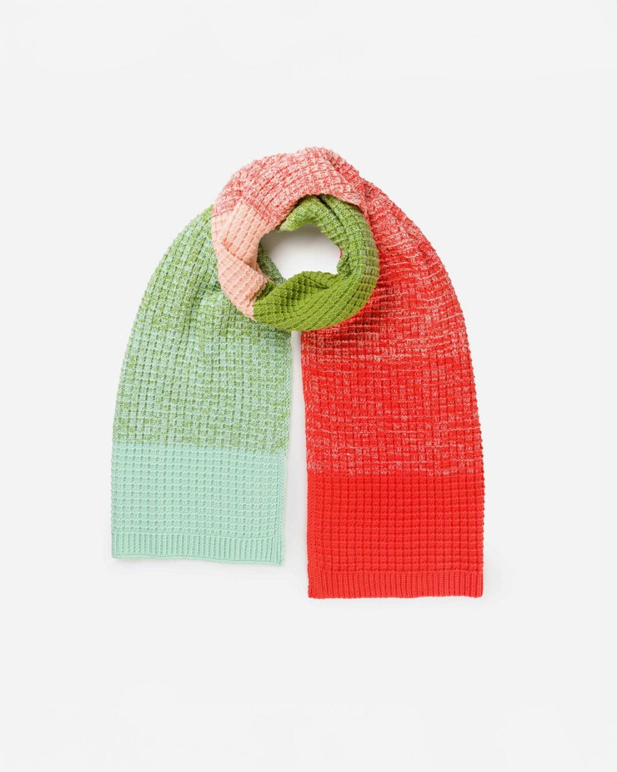 Accessories Verloop | Sunrise Sunset Waffle Scarf - Blush + Green