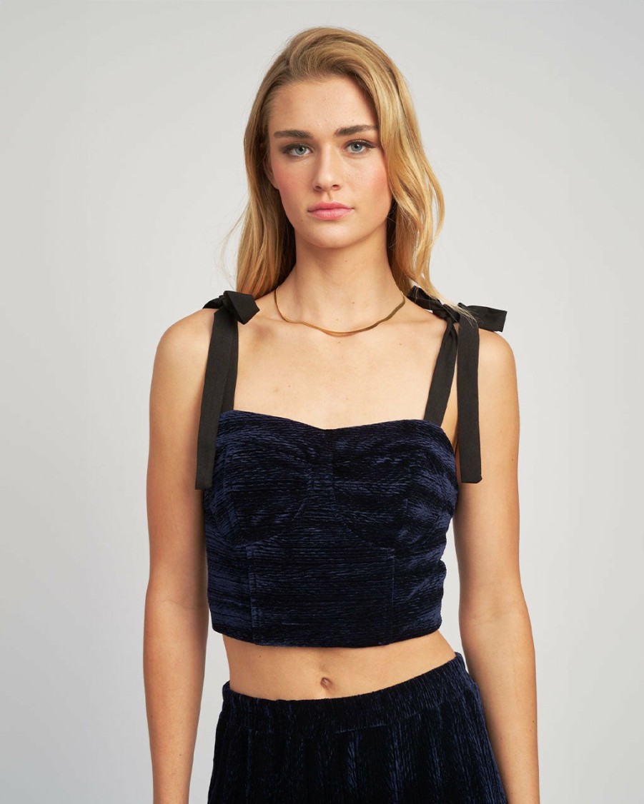 Clothing En Saison | Micah Bustier Top - Navy