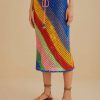 Clothing Farm Rio | Diagonal Stripes Crochet Midi Skirt