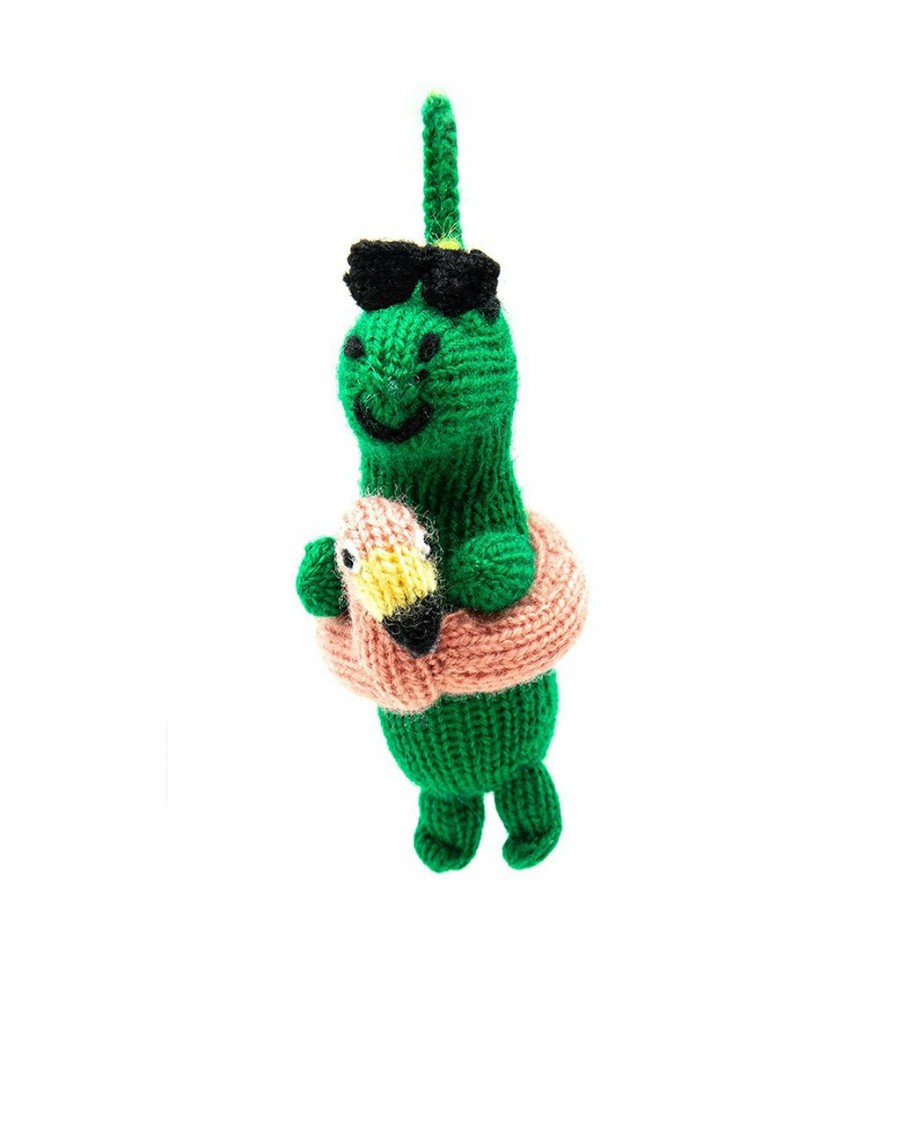 Living Global Goods Partners | Party Dinosaur Knit Ornament